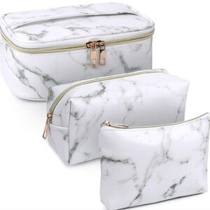 3 Pieces/Set Marble Makeup Bag Toiletry Bags